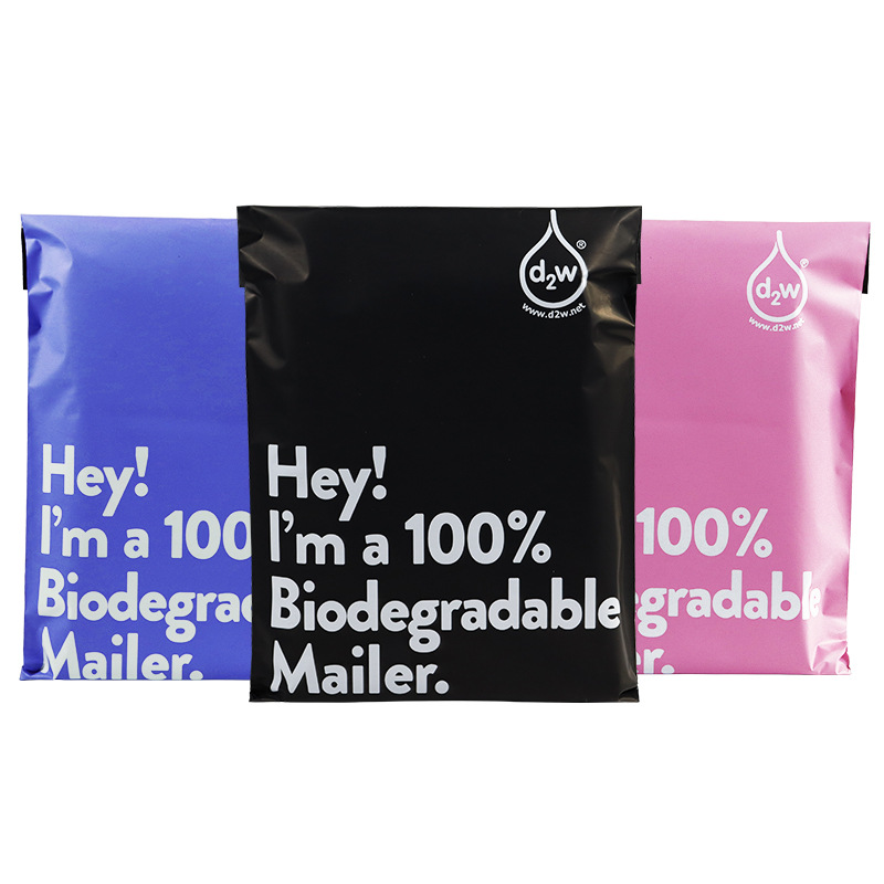 Bolsa de embalaje exprés biodegradable y respetuosa con el medio ambiente d2w, bolsa de embalaje exprés negra, bolsa de embalaje para comercio electrónico, bolsa de logística, bolsa de mensajería al por mayor.