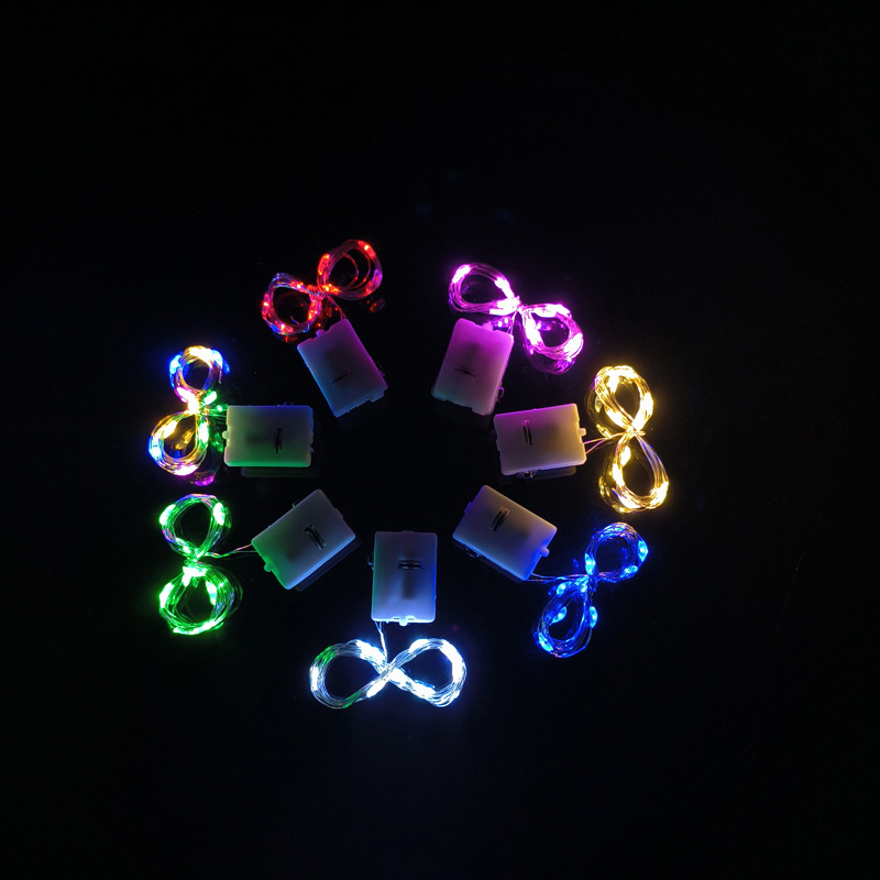 65000810 led铜线小白盒灯串-1米10灯 合照