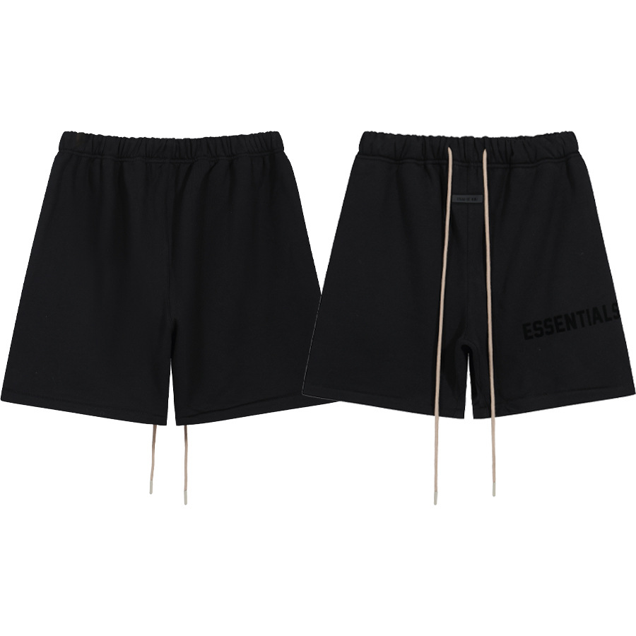 ESENTIALS FOG marca nueva serie carta flocado impreso fleece hombres pantalones cortos sueltos pantalones cortos deportivos