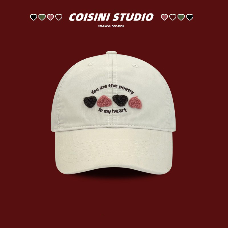 Dulce pequeño sombrero de béisbol de amor fresco primavera y otoño para chicas, sombrero de boca de pato para hombres.