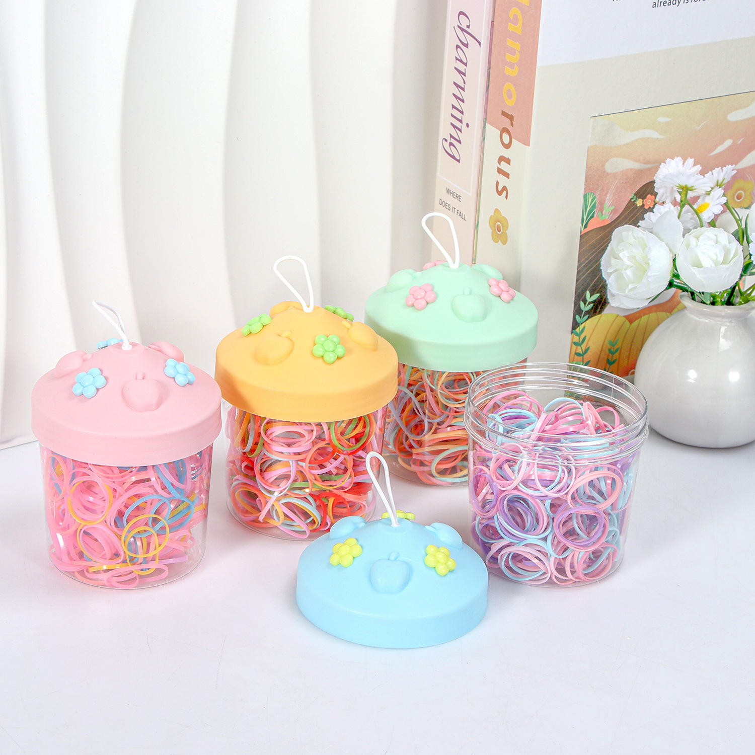 Banda de goma negra para niños, alto valor elástico, duradero, lazo para el cabello, no daña el cabello, anillo para el cabello de goma, accesorios para la cuerda para la cabeza, puesto