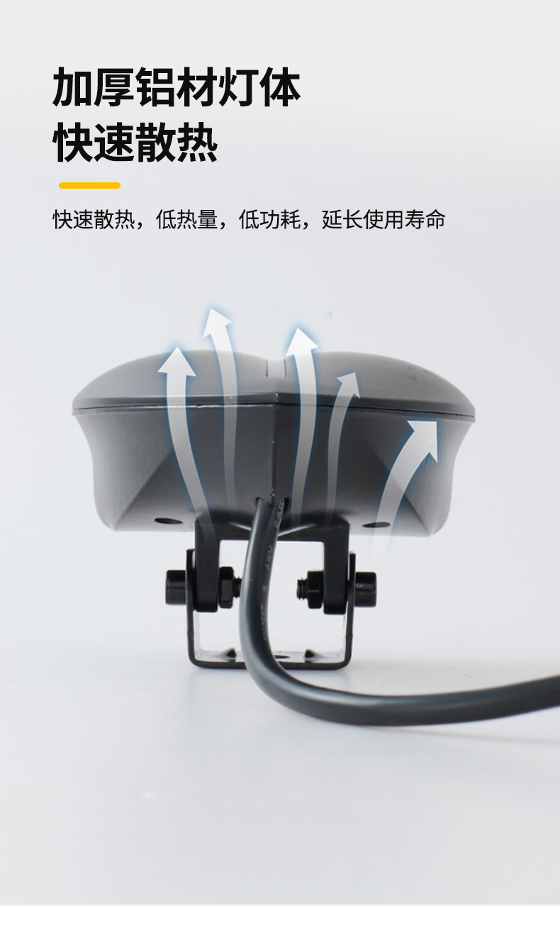 Cross-Border Motorcycle Spotlights, Strong Light Strobe Lights, Far and Near Yellow and White Light Headlights, Heart-Shaped Spotlights for Electric Vehicles