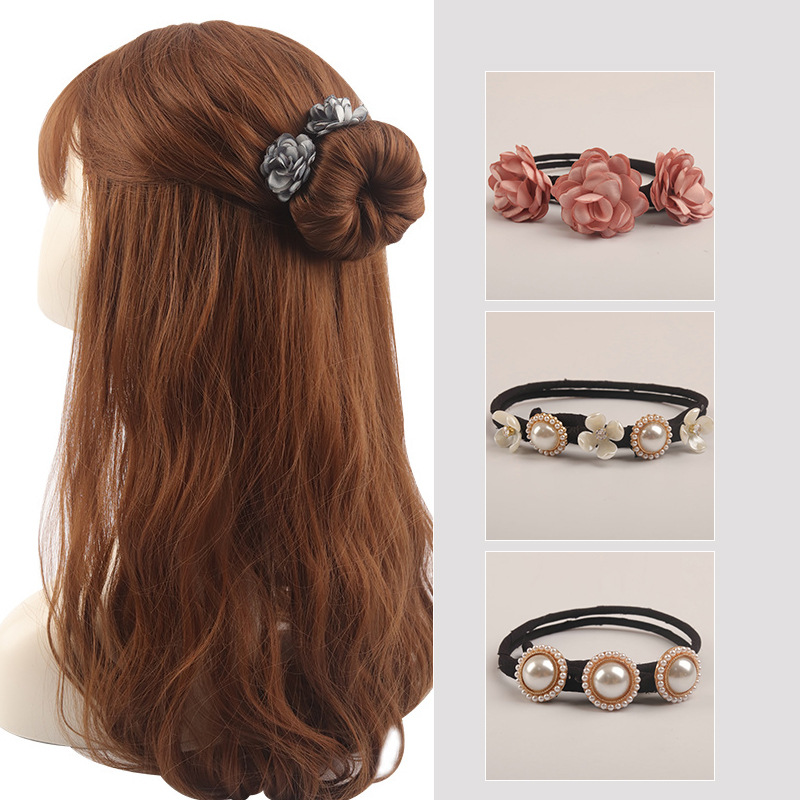 超仙花朵丸子頭盤發棒 韓國蓬松花苞頭懶人扭扭盤發神器批發