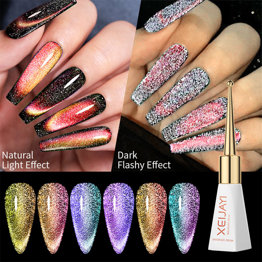 Popular online celebrity LC Galaxy magic cat eye flash cat eye Nail Polish glue nail salon special Halloween