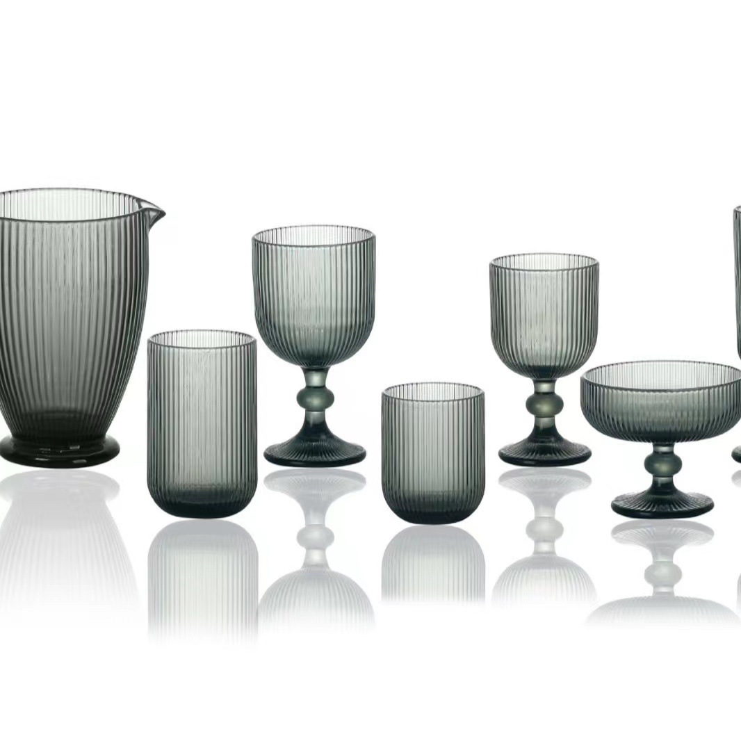 Color primario de rayas verticales espesado vaso de agua hotel taza de enjuague bucal taza de jugo taza de cepillo de dientes taza de cerveza taza de vino tinto