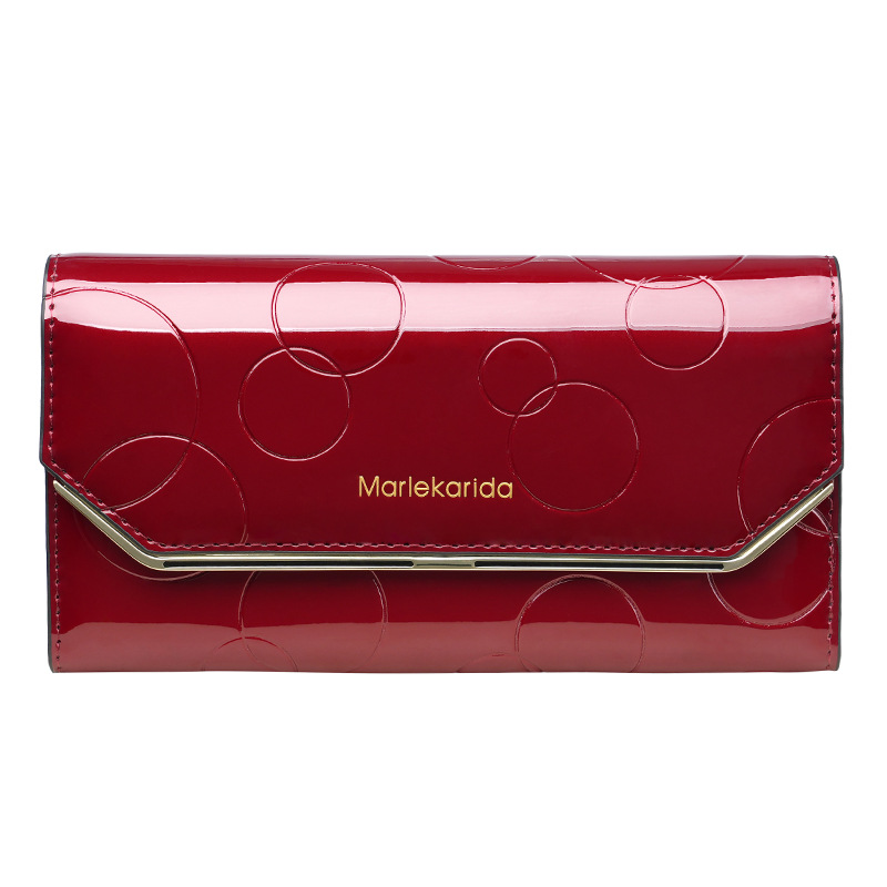 Trending Genuine Leather Women's Long Wallet - New Simple Elegant Multifunctional Large Capacity Clutch - Thumbnail 5