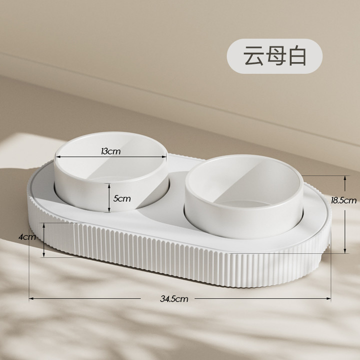 Gato tazón de cerámica doble tazón de gato comida tazón de perro gato tazón de arroz tazón de agua de la columna cervical de protección