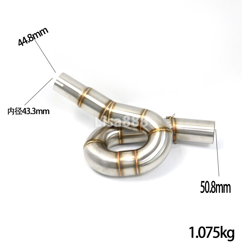 Modified Benelli Huanglong 300 Exhaust Pipe Middle Section Suitable for Benelli Bn302/Tnt300 51mm Interface