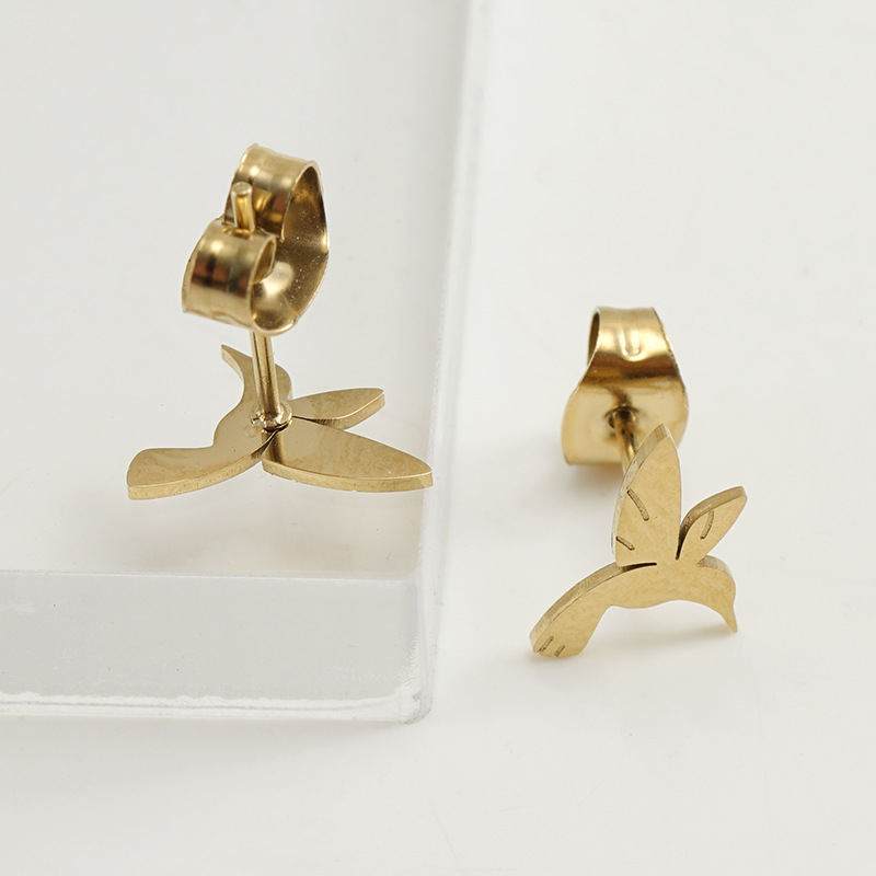 Simple Style Solid Color Stainless Steel Plating Ear Studs 1 Pair