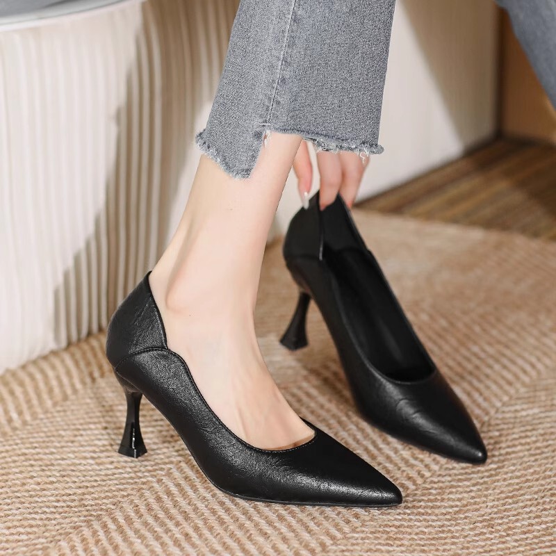 818 French-Style Pointed-Toe Flight Attendant High Heels 2026 Autumn New Cat Heel Comfortable Versatile Professional Dual-Use Work Shoes
