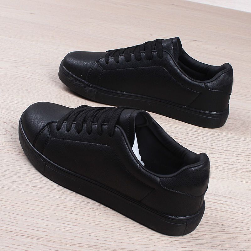 Z todos los zapatos negros, zapatos de trabajo de cocina impermeables y antideslizantes de cuero para mujer, negro puro, zapatos de mujer ligeros y no cansados, negro pequeño