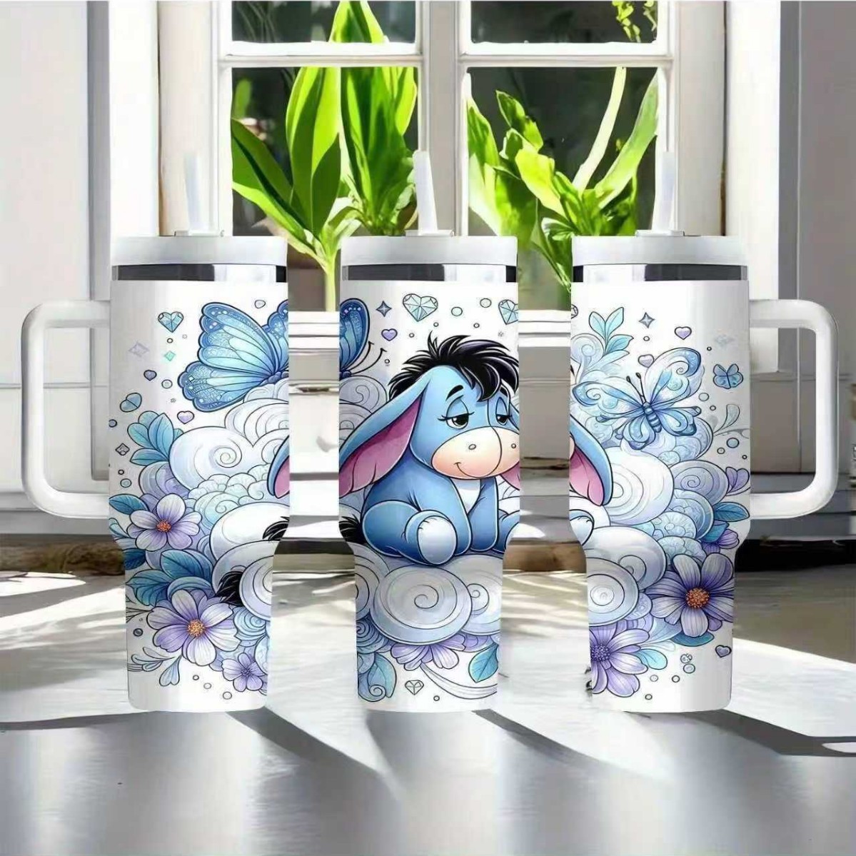Transfronterizo Amazon 40oz Sanrio dibujos animados KT gato serie termo taza de hielo taza de café portátil con mango