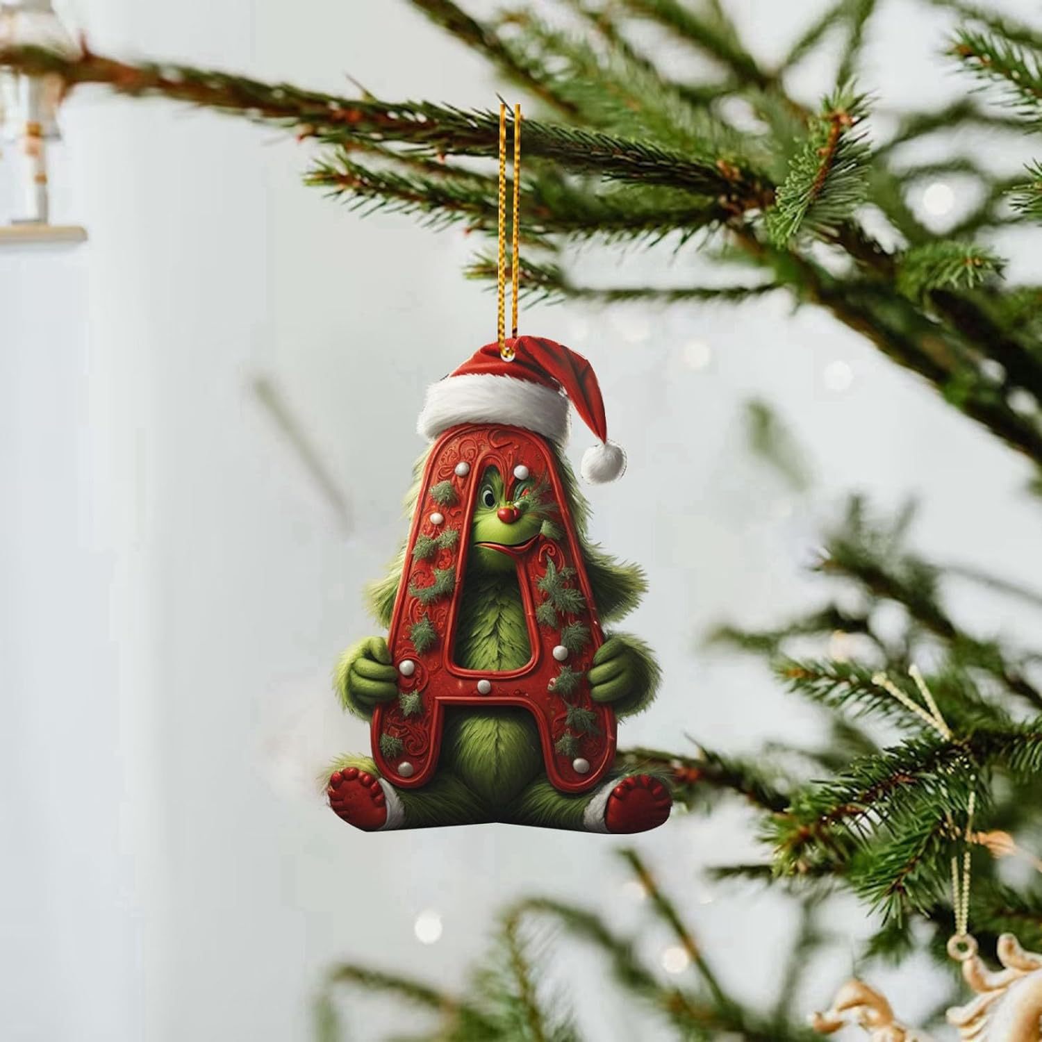 Amazon Grinch Letras Decoración Decoración de Navidad Decoración de árbol de Navidad Colgante image 1