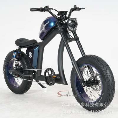 Cross-Border Export ft 0.1kg Wheel Electric Motorcycle with Multiple Speed Options, Front and Rear Dual Shock Absorbers, Electric Vehicle Processing and Customization (Elektrikli motosikletlər) - blue-48v225ah