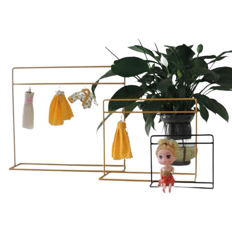 Cross-Border Iron Art Home Small Toys Clothes Hanger Doll Toy Clothes Hanging Iron Rack Room Decoration Storage Rack