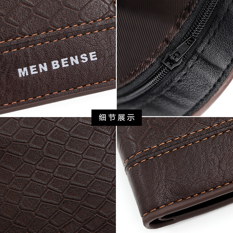 Cartera corta europea y americana de los hombres de negocios en relieve patrón de serpiente moda doble monedero de gran capacidad Multi-Tarjeta billetera de los hombres