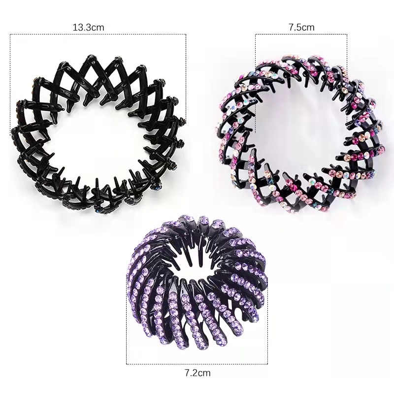 Corea del Sur corbata femenina alta Cola de Caballo Nido de Pájaro anillo de pelo clip de rhinestone horquilla tocado todo partido updo cabeza de bola fija