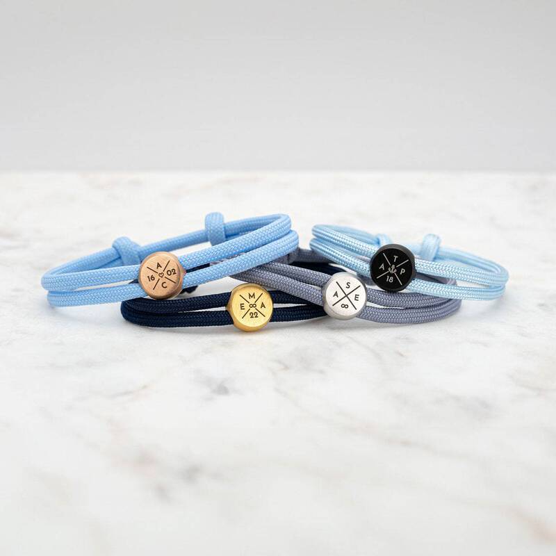 European and American Carved Stainless Steel Brushed Round Sports Men's and Women's Hand Ropes Paracord Braided Bracelets Simple and Atmospheric Bracelets