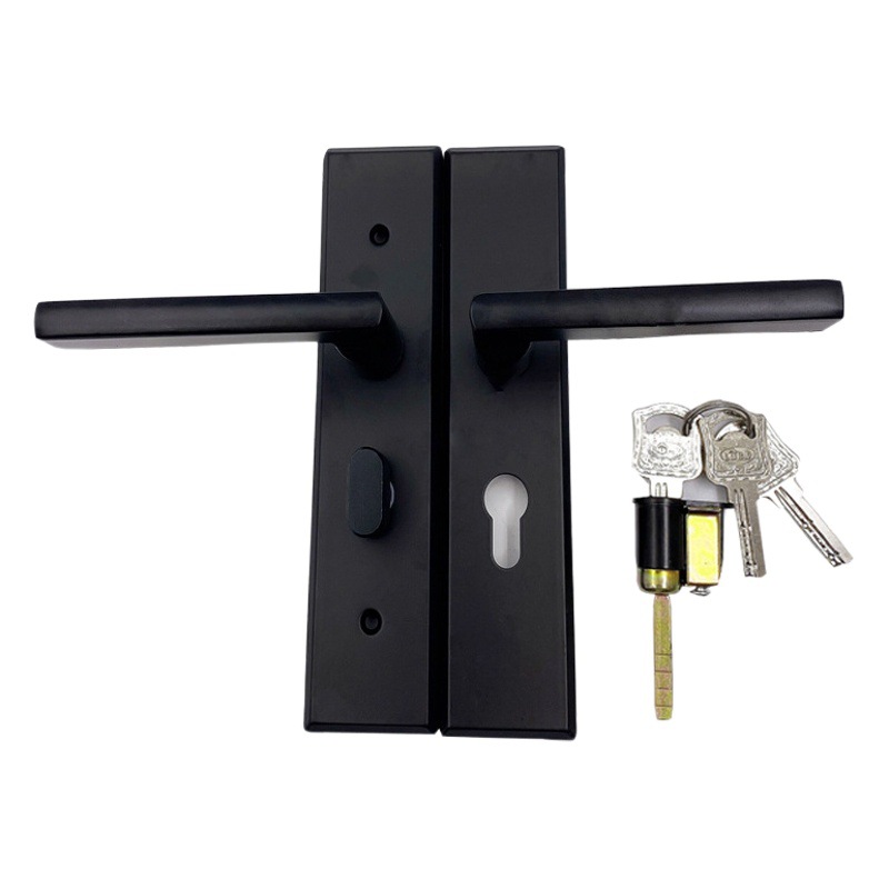 Decoración de gama alta cerradura de la puerta negro dormitorio cerradura de la puerta cerradura de lengua única baño mudo interior puerta de madera del hogar Universal
