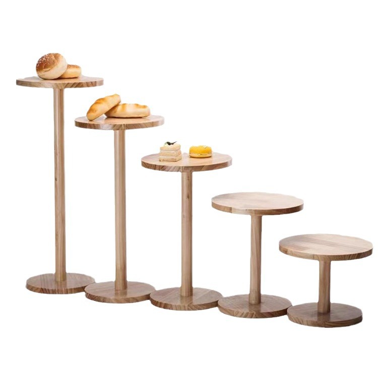 Postre plato de bocadillo de pierna alta plato de fruta estante de pastel de múltiples capas boda cumpleaños bandeja de madera
