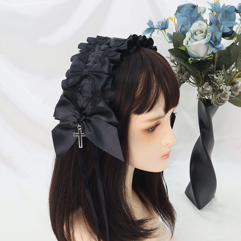 Adorable joyería para el cabello Lolita multicolor opcional cómic fiesta accesorios de moda arco tocado correa para el cabello