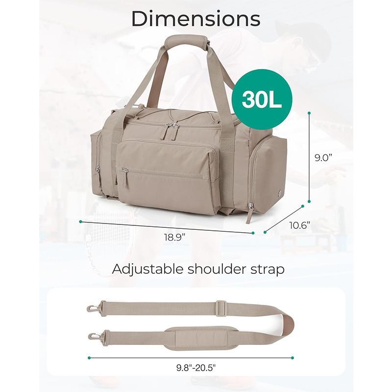 Nueva bolsa de fitness de Amazon, bolsa de equipaje de viaje, bolsa mojada con zapatos, bolsa portátil, mochila de equipaje de viaje impermeable
