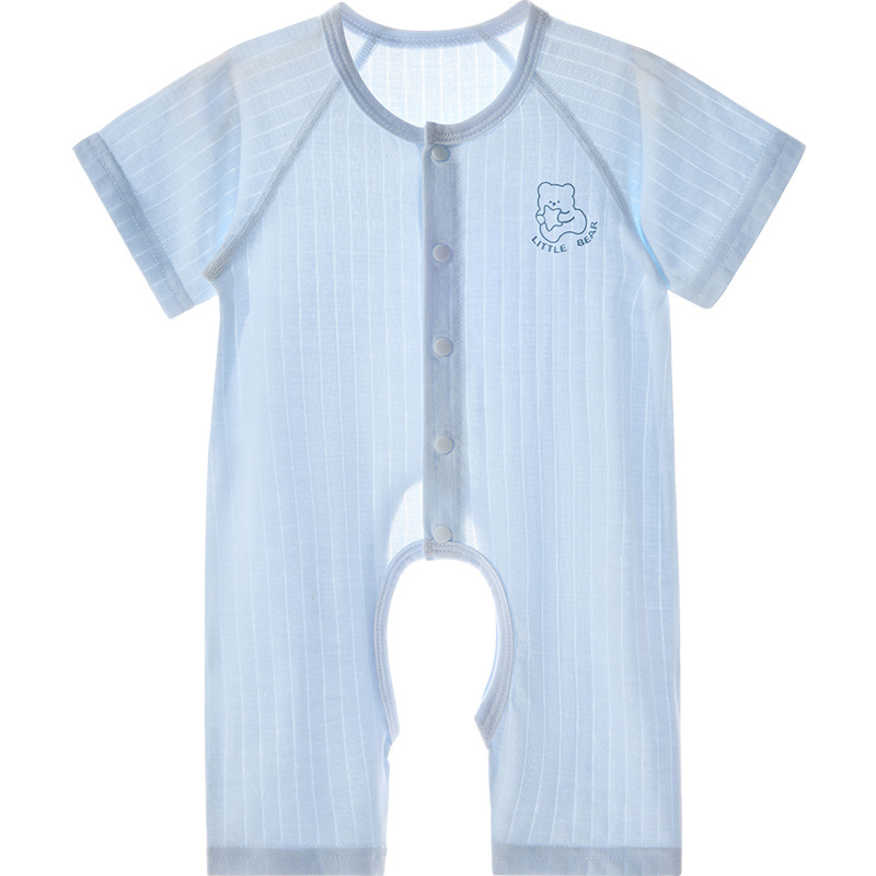 Unisomas de verano para bebés mangas cortas delgadas transpirables pijamas de entrepierna abierta ropa de verano bebé