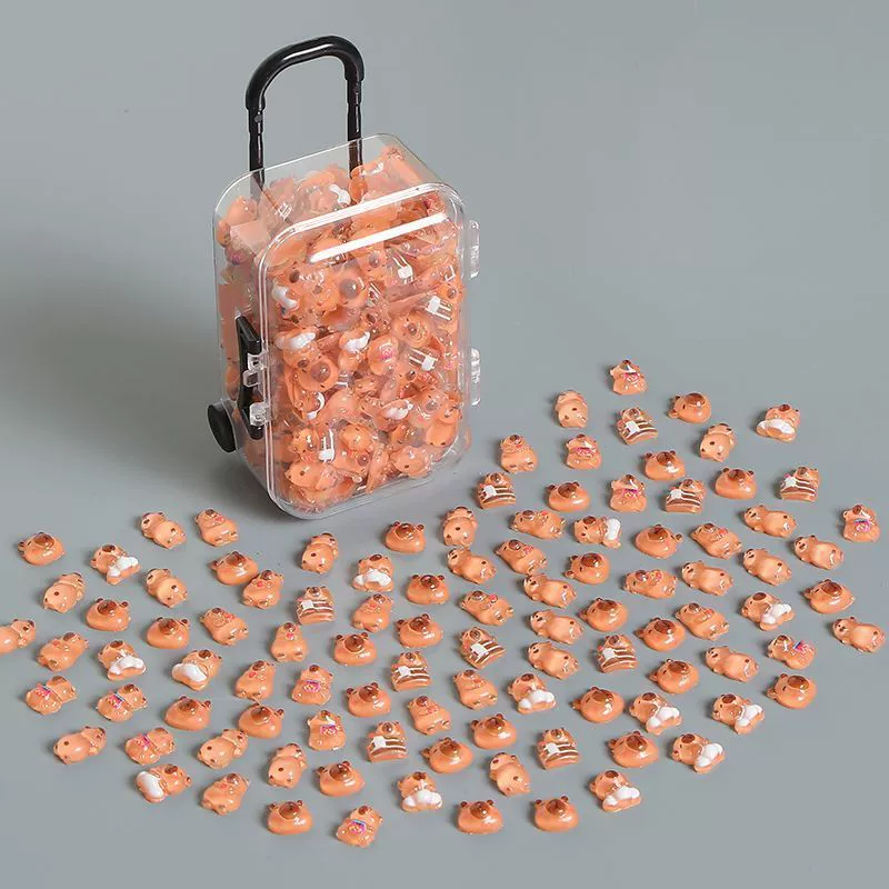 Супер мини-капибара, светящаяся капибара, гаджет, мультяшная кукла, украшения для маникюра, аксессуары для самостоятельного изготовления, популярные игрушки