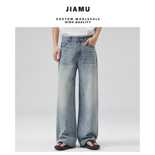 JIAMU��ʽ�߽�baggy jeans�\�{؈�ţ��ѝ��Ů����ֱͲ�������
