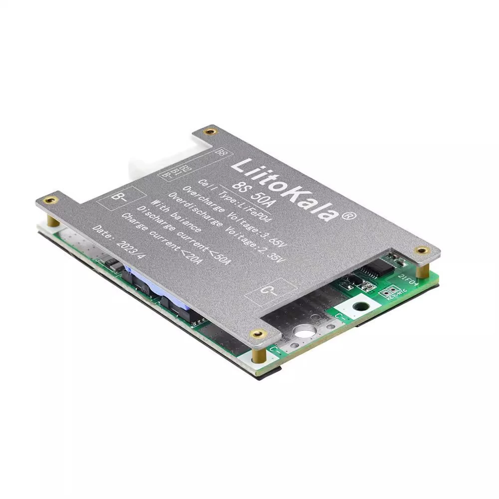 Плата защиты аккумулятора LiFePO4 8S-24V50A-BMS, 8 элементов, 24В, балансировка