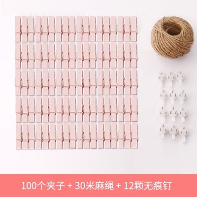 100 piezas de cáñamo gratis cuerda traceless clavo pequeño clip de madera clip de Fotos decoración de la pared de madera cruda color de dibujos animados animal envío gratis
