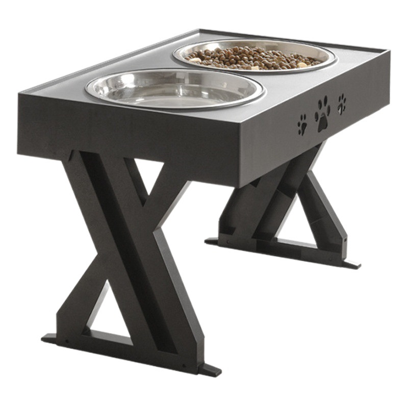 Xiaoyi personalizada elevación perro tazón altura ajustable de gran capacidad de acero inoxidable perro comida tazón suministros para mascotas entrega