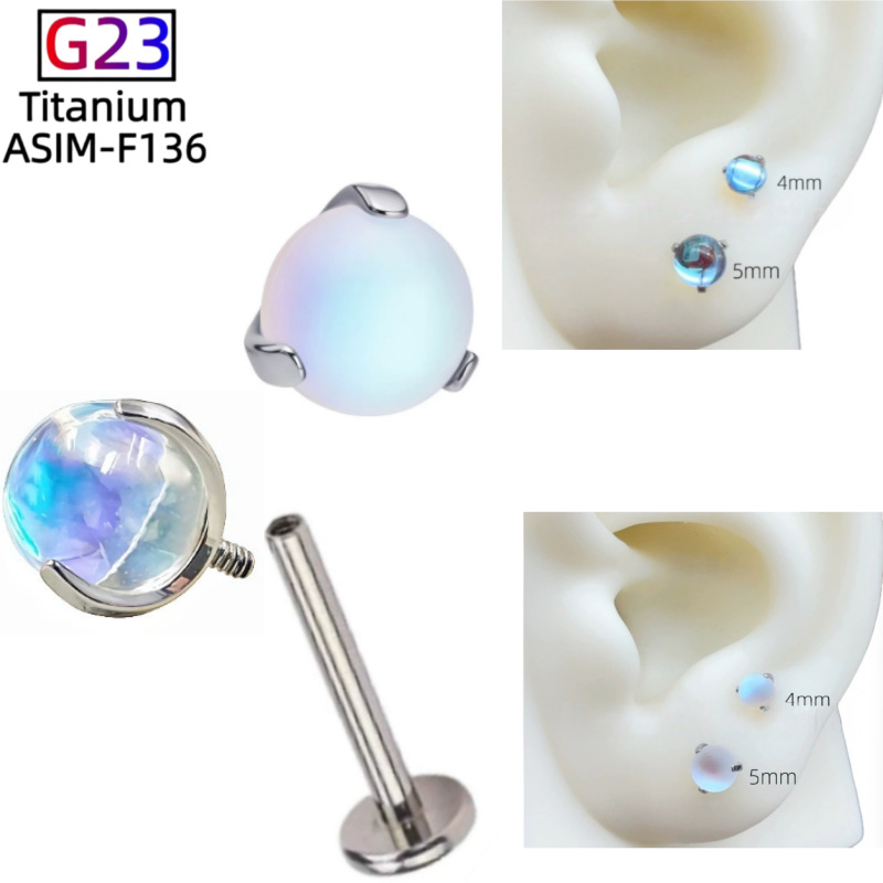 Labret stud lip piercing jewelry styling detail