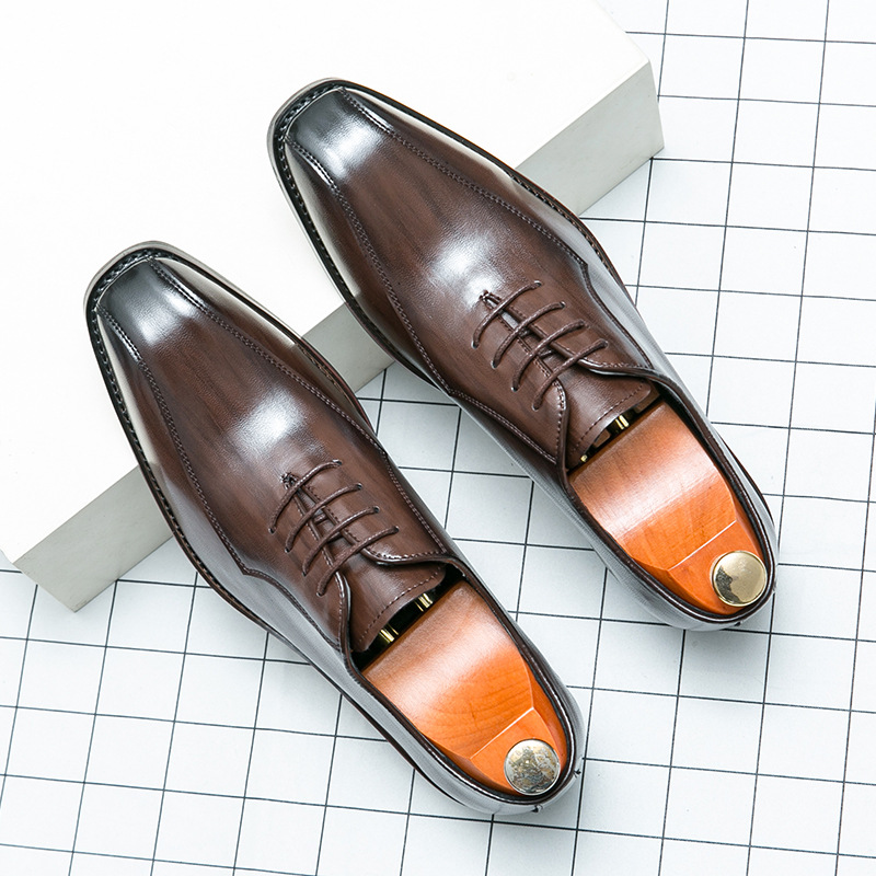 Zapatos de hombre transfronterizos tallas grandes nuevos zapatos de cuero casuales zapatos de vestir de negocios de moda para hombres zapatos de cena estilo caballero británico image 5