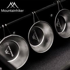 Outdoor Camping Picnic Portable Handle Stainless Steel Shaker Bowl Stainless Steel Cup for Mountaineering Customers