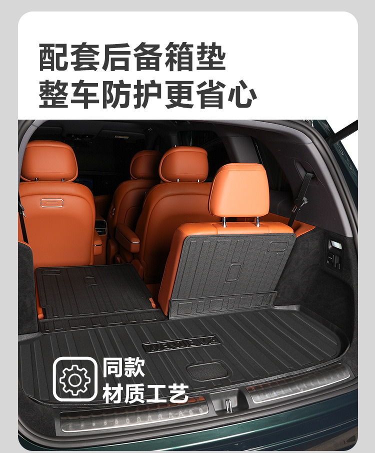 Suitable for the interior modification of the HarmonyOS Smart Travel AITO M8, 5/6-seater front two rows with threshold covers, TPE car floor mat accessories
