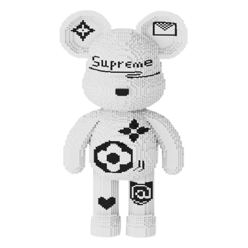 Compatible con Lego pequeñas partículas ensambladas juguete Super blanco oso violento bloques de construcción grande decoración piso adulto alta dificultad rompecabezas