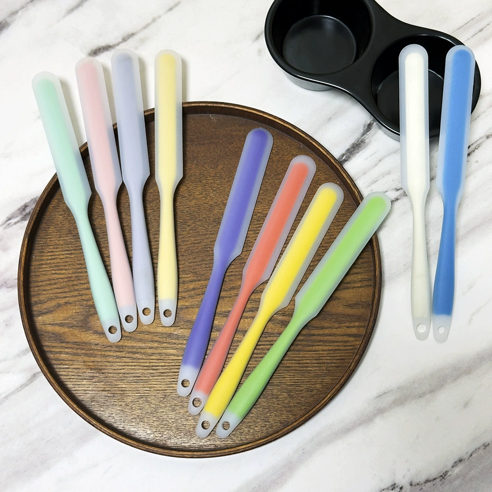 Полупрозрачный силиконовый скребок для выпечки, пищевой, устойчивый к высоким температурам, встроенный шпатель для крема, скребок для перемешивания салата и джема