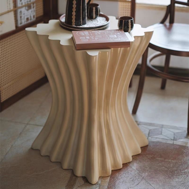 Retro Roman Column Art Design Irregular Square Side Table Modern Cafe B&B Coffee Table