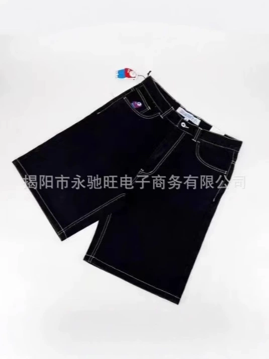 Европейский и американский трендовый бренд JNCO lucky 7-суб-графический принтованные джинсовые шорты Y2K штаны мужские 2024 летний новый стиль