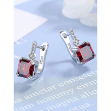 N 13434 Square zircon geometric earrings �����ʯ���ζ���