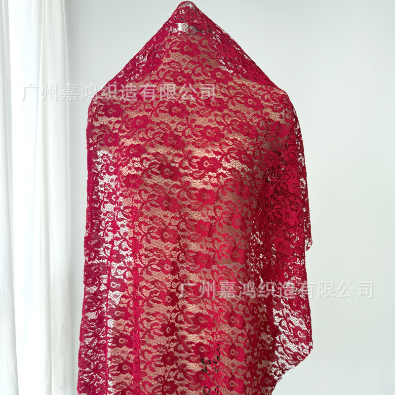 Tejido de encaje elástico de poliamonio, tejido de encaje tridimensional para hacer falda, vestido, tela de base suave y cómoda