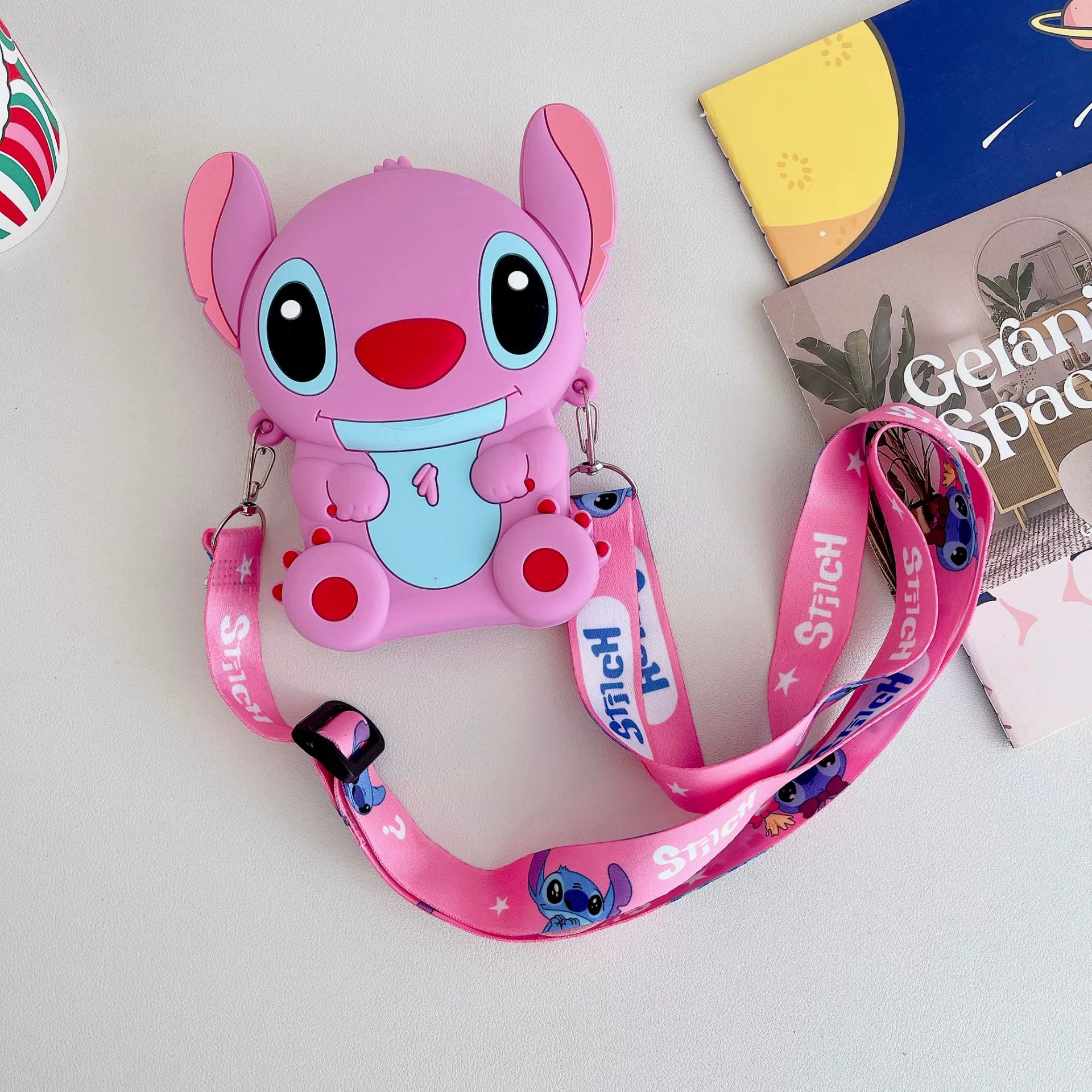 Children's bag, cartoon brand wallet, fashionable silicone shoulder bag
