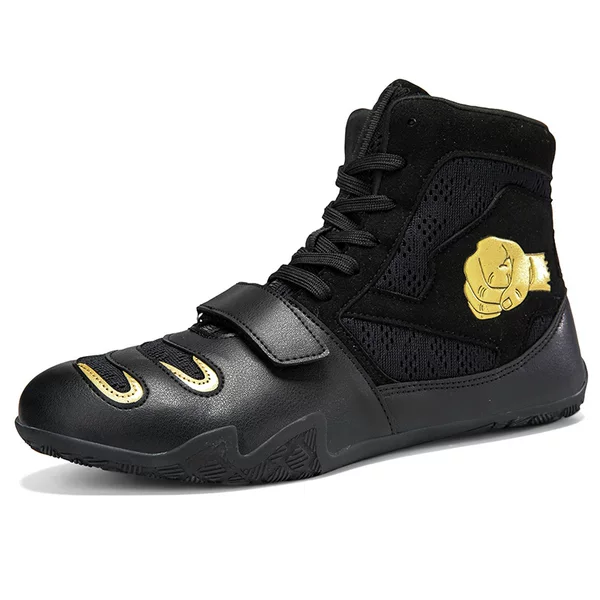 Boxing Shoes Men's and Women's Sanda Shoes Fighting Wrestling Shoes Fall Short-fall Boots Long Boots Beef Sole Wear-resistant Sole Boxing Shoes