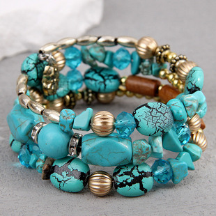 European and American Cross-border Fashion Simple Bohemian Style Gravel Accessories Multi-layer Bead Elegant Bracelet for Women