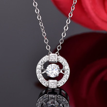 s925纯银灵动心跳韩国简约学生气质创意心动吊坠短款锁骨项链女