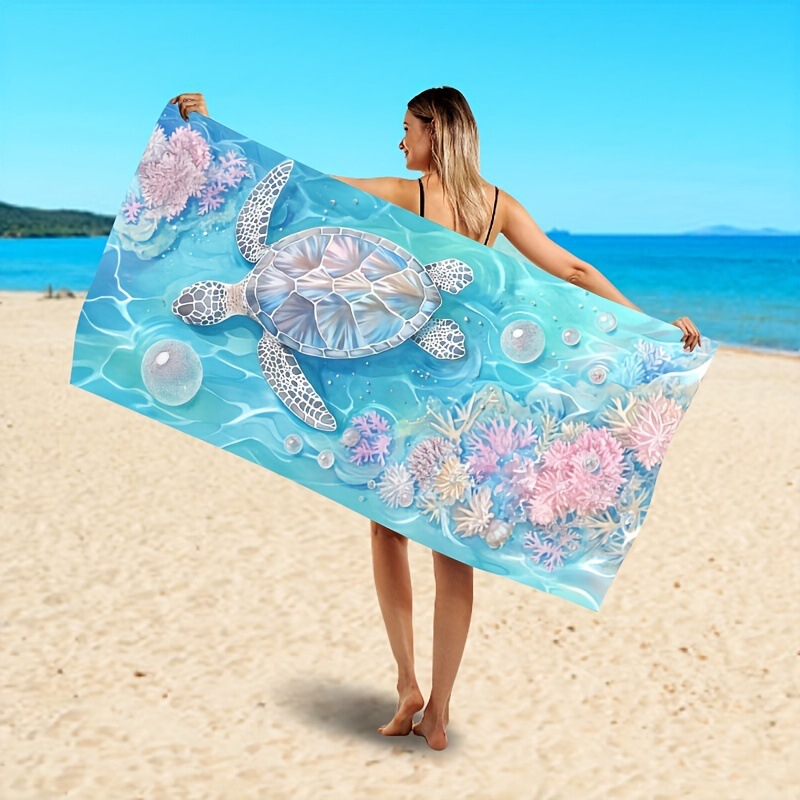 Cross-Border Tenu Hot-Selling Cartoon Fashion Sea Turtle Extra-Large Beach Towel Seaside Bath Towel Absorbent Quick-Drying Towel Jit Cross-Border Tenu Hot-Selling Cartoon Fashion Sea Turtle Extra-Large Beach Towel Seaside Bath Towel Absorbent Quick-Drying Towel Jit