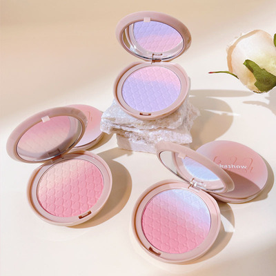 kakashow Tricolor Gradient Blush Matte Trimming Peach Apricot Blush