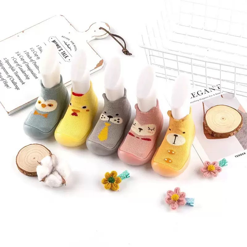 Newborn Kidsren's Toddler Floor Shoes and Socks Non-Slip Soft Bottom Baby Shoes Autumn and Winter New Warm and Cool Baby Socks and Shoes