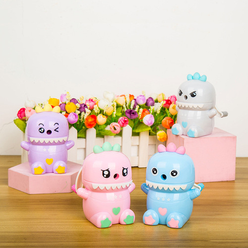 7819卡通怪兽手摇卷笔刀创意文具小学生奖品自动进铅削笔机转笔刀